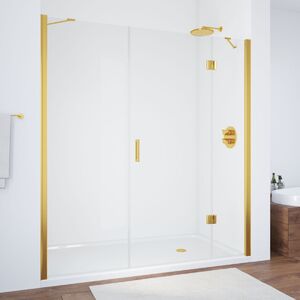Душевая дверь Vegas Glass AFP-F TUR NOVO h1890 160 09 01 R профиль золото глянцевое, стекло прозрачное. Размер регулировки 157,5-161,5 см.