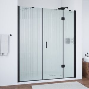 Душевая дверь Vegas Glass AFP-F NOVO 170 02М Moru R профиль черный матовый, стекло Moru. Размер регулировки 167,5-171,5 см.
