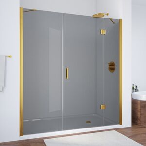Душевая дверь Vegas Glass AFP-F TUR NOVO h1890 170 09 07 R профиль золото глянцевое, стекло графит. Размер регулировки 167,5-171,5 см.