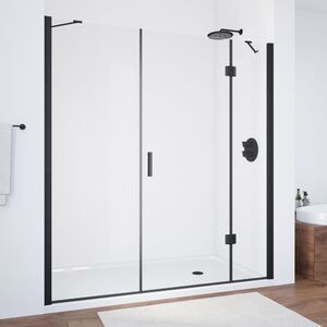 Душевая дверь Vegas Glass AFP-F NOVO 180 02М crystalvision R профиль черный матовый, стекло crystalvision. Размер регулировки 177,5-181,5 см.