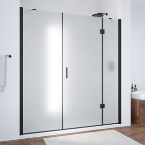 Душевая дверь Vegas Glass AFP-F NOVO 210 02М 10 R профиль черный матовый, стекло сатин. Размер регулировки 207,5-211,5 см.