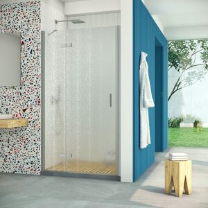 Душевая дверь Vegas Glass AFP Retta 100 07 02 L профиль матовый хром, стекло шиншилла. Размер регулировки 97,5-101,5 см.