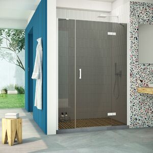 Душевая дверь Vegas Glass AFP-F Retta 140 01 07 R профиль белый, стекло графит. Размер регулировки 137,5-141,5 см.
