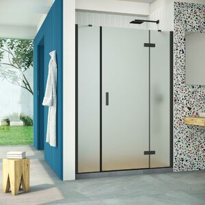Душевая дверь Vegas Glass AFP-F Retta 150 02М 10 R профиль черный матовый, стекло сатин. Размер регулировки 147,5-151,5 см.