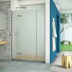 Душевая дверь Vegas Glass AFP-F Retta 150 07 10 L профиль матовый хром, стекло сатин. Размер регулировки 147,5-151,5 см.