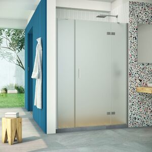 Душевая дверь Vegas Glass AFP-F Retta 150 07 10 R профиль матовый хром, стекло сатин. Размер регулировки 147,5-151,5 см.