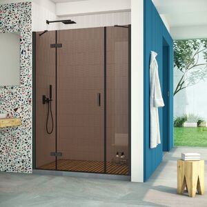 Душевая дверь Vegas Glass AFP-F Retta 160 02М 05 L профиль черный матовый, стекло бронза. Размер регулировки 157,5-161,5 см.