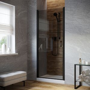 Душевая дверь Vegas Glass EP LUX 60 02М 07 L профиль черный матовый, стекло графит. Размер регулировки 59-62 см.