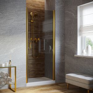Душевая дверь Vegas Glass EP LUX 80 09 07 R профиль золото глянцевое, стекло графит. Размер регулировки 79-82 см.