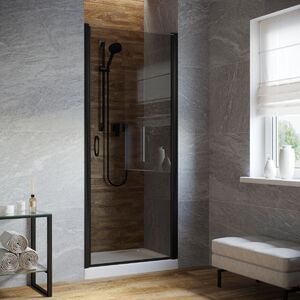 Душевая дверь Vegas Glass EP LUX 95 02М 07 R профиль черный матовый, стекло графит. Размер регулировки 94-97 см.