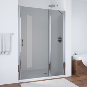 Душевая дверь Vegas Glass EP-F-1 100 08 07 R профиль глянцевый хром, стекло графит. Размер регулировки 98,5-103,5 см.