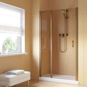 Душевая дверь Vegas Glass EP-F-1 LUX 105 05 05 L профиль бронза, стекло бронза. Размер регулировки 104-107 см.