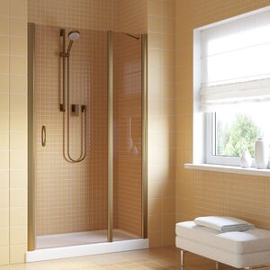 Душевая дверь Vegas Glass EP-F-1 LUX 105 05 05 R профиль бронза, стекло бронза. Размер регулировки 104-107 см.