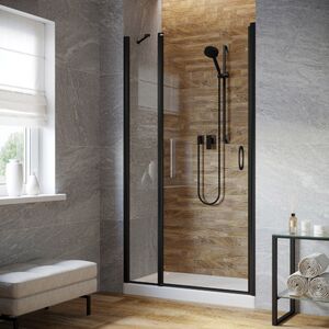 Душевая дверь Vegas Glass EP-F-1 LUX 115 02М 01 L профиль черный матовый, стекло прозрачное. Размер регулировки 114-117 см.