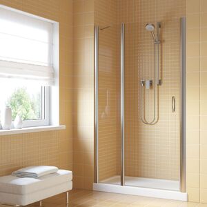 Душевая дверь Vegas Glass EP-F-1 LUX 145 08 01 L профиль глянцевый хром, стекло прозрачное. Размер регулировки 144-147 см.