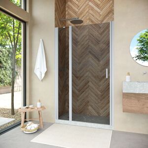 Душевая дверь Vegas Glass EP-F-1 NOVO h2000 120 07 07 L профиль матовый хром, стекло графит. Размер регулировки 118,5-123,5 см.