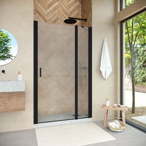 Душевая дверь Vegas Glass EP-F-1 NOVO h2000 120 02М Moru R профиль черный матовый, стекло Moru. Размер регулировки 118,5-123,5 см.