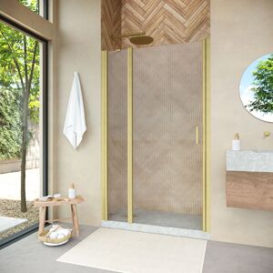 Душевая дверь Vegas Glass EP-F-1 NOVO h2000 140 03 Moru L профиль золото матовое, стекло Moru. Размер регулировки 138,5-143,5 см.