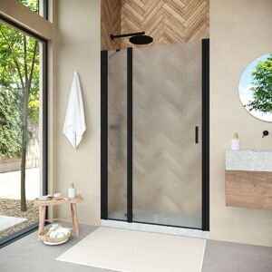 Душевая дверь Vegas Glass EP-F-1 NOVO 150 02М 02 L профиль черный матовый, стекло шиншилла. Размер регулировки 148,5-153,5 см.