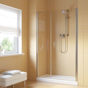 Душевая дверь Vegas Glass EP-F-2 LUX 115 08 01 R профиль глянцевый хром, стекло прозрачное. Размер регулировки 114-117 см.