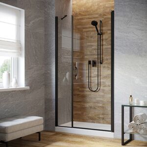 Душевая дверь Vegas Glass EP-F-2 LUX 125 02М crystalvision R профиль черный матовый, стекло crystalvision. Размер регулировки 124-127 см.