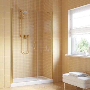 Душевая дверь Vegas Glass EP-F-2 LUX 140 09 crystalvision L профиль золото глянцевое, стекло crystalvision. Размер регулировки 139-142 см.