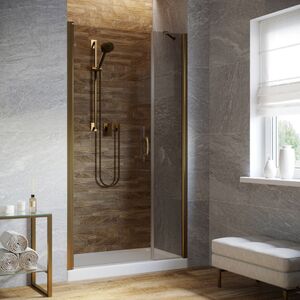 Душевая дверь Vegas Glass EP-F-2 LUX 150 05 07 L профиль бронза, стекло графит. Размер регулировки 149-152 см.