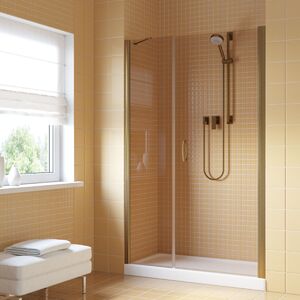 Душевая дверь Vegas Glass EP-F-2 LUX 150 05 05 R профиль бронза, стекло бронза. Размер регулировки 149-152 см.