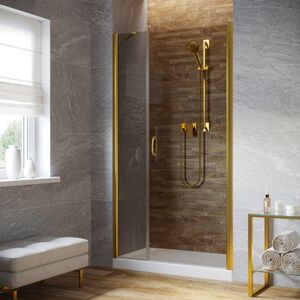 Душевая дверь Vegas Glass EP-F-2 LUX 150 09 07 R профиль золото глянцевое, стекло графит. Размер регулировки 149-152 см.