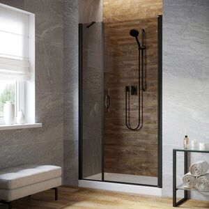 Душевая дверь Vegas Glass EP-F-2 LUX 155 02М 07 R профиль черный матовый, стекло графит. Размер регулировки 154-157 см.