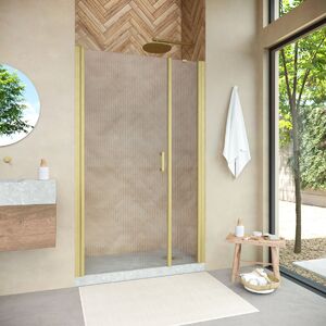 Душевая дверь Vegas Glass EP-F-2 NOVO 110 03 Moru L профиль золото матовое, стекло Moru. Размер регулировки 107-112 см.