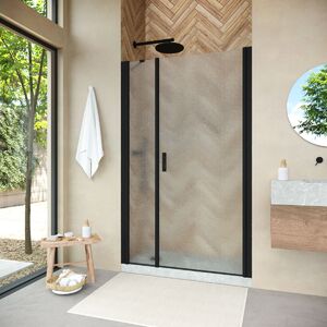 Душевая дверь Vegas Glass EP-F-2 NOVO 120 02М 02 R профиль черный матовый, стекло шиншилла. Размер регулировки 117-122 см.