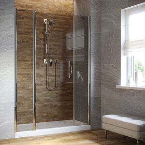 Душевая дверь Vegas Glass EP-2F LUX 135 08 07 L профиль глянцевый хром, стекло графит. Размер регулировки 134-137 см.