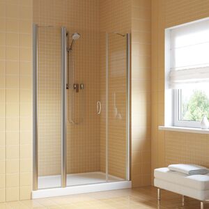 Душевая дверь Vegas Glass EP-2F LUX 160 08 01 L профиль глянцевый хром, стекло прозрачное. Размер регулировки 159-162 см.