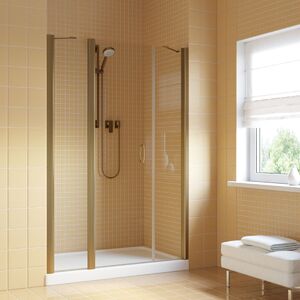 Душевая дверь Vegas Glass EP-2F LUX 160 05 01 L профиль бронза, стекло прозрачное. Размер регулировки 159-162 см.