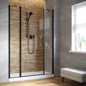Душевая дверь Vegas Glass EP-2F LUX 185 02М 01 L профиль черный матовый, стекло прозрачное. Размер регулировки 184-187 см.