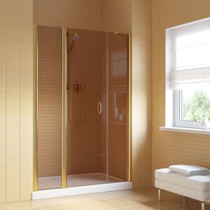 Душевая дверь Vegas Glass EP-2F LUX 190 09 05 L профиль золото глянцевое, стекло бронза. Размер регулировки 189-192 см.