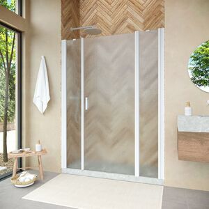 Душевая дверь Vegas Glass EP-2F NOVO h2000 140 01 02 R профиль белый, стекло шиншилла. Размер регулировки 138-143 см.