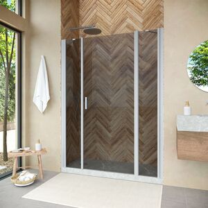 Душевая дверь Vegas Glass EP-2F NOVO h2000 145 07 07 R профиль матовый хром, стекло графит. Размер регулировки 143-148 см.