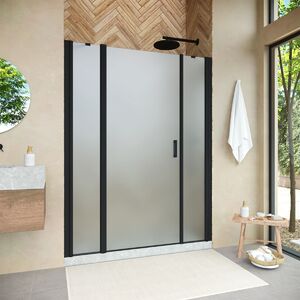 Душевая дверь Vegas Glass EP-2F NOVO h2000 150 02М 10 L профиль черный матовый, стекло сатин. Размер регулировки 148-153 см.