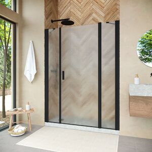 Душевая дверь Vegas Glass EP-2F NOVO 170 02М 02 R профиль черный матовый, стекло шиншилла. Размер регулировки 168-173 см.