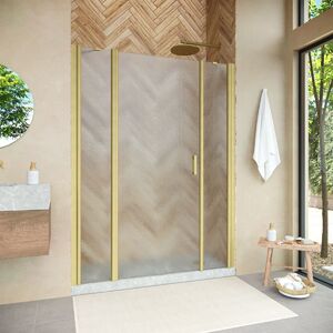 Душевая дверь Vegas Glass EP-2F NOVO h2000 210 03 02 L профиль золото матовое, стекло шиншилла. Размер регулировки 208-213 см.