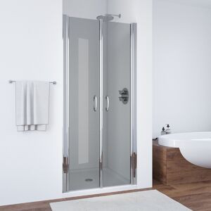 Душевая дверь Vegas Glass Е2Р 85 08 07 профиль глянцевый хром, стекло графит. Размер регулировки 82,5-87,5 см.