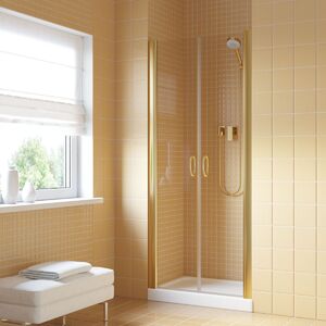 Душевая дверь Vegas Glass Е2Р LUX 80 09 01 профиль золото глянцевое, стекло прозрачное. Размер регулировки 79-82 см.