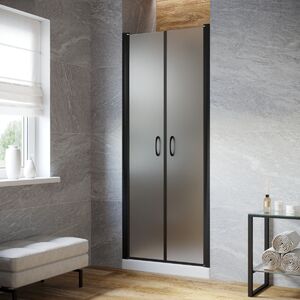 Душевая дверь Vegas Glass Е2Р LUX 100 02М 10 профиль черный матовый, стекло сатин. Размер регулировки 99-102 см.