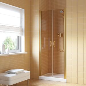 Душевая дверь Vegas Glass Е2Р LUX 110 09 05 профиль золото глянцевое, стекло бронза. Размер регулировки 109-112 см.