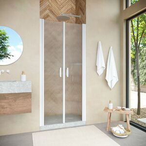Душевая дверь Vegas Glass Е2Р NOVO h2000 80 01 Moru профиль белый, стекло Moru. Размер регулировки 77,5-82,5 см.