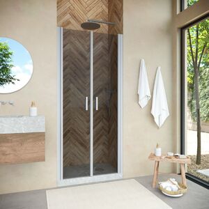 Душевая дверь Vegas Glass Е2Р NOVO h2000 90 07 07 профиль матовый хром, стекло графит. Размер регулировки 87,5-92,5 см.