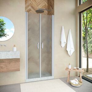 Душевая дверь Vegas Glass Е2Р NOVO h2000 120 07 02 профиль матовый хром, стекло шиншилла. Размер регулировки 117,5-122,5 см.