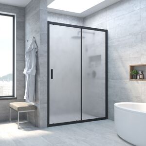 Душевая дверь Vegas Glass ZP NOVO h2000 110 02М 10 профиль черный матовый, стекло сатин. Размер регулировки 108-113 см.